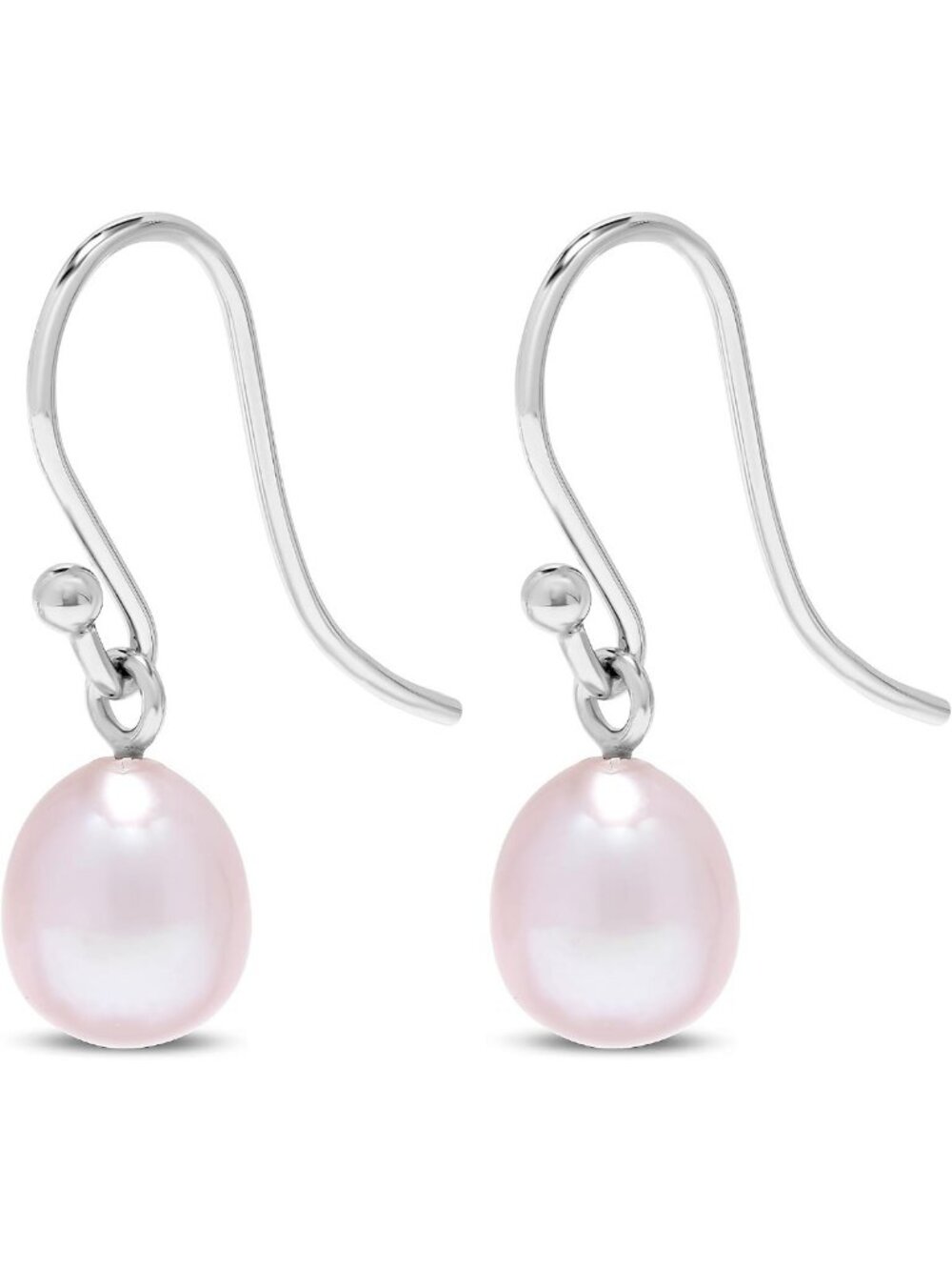 Elegant Pink Teardrop Freshwater Pearl Earrings | .925 Sterling Silver Drop